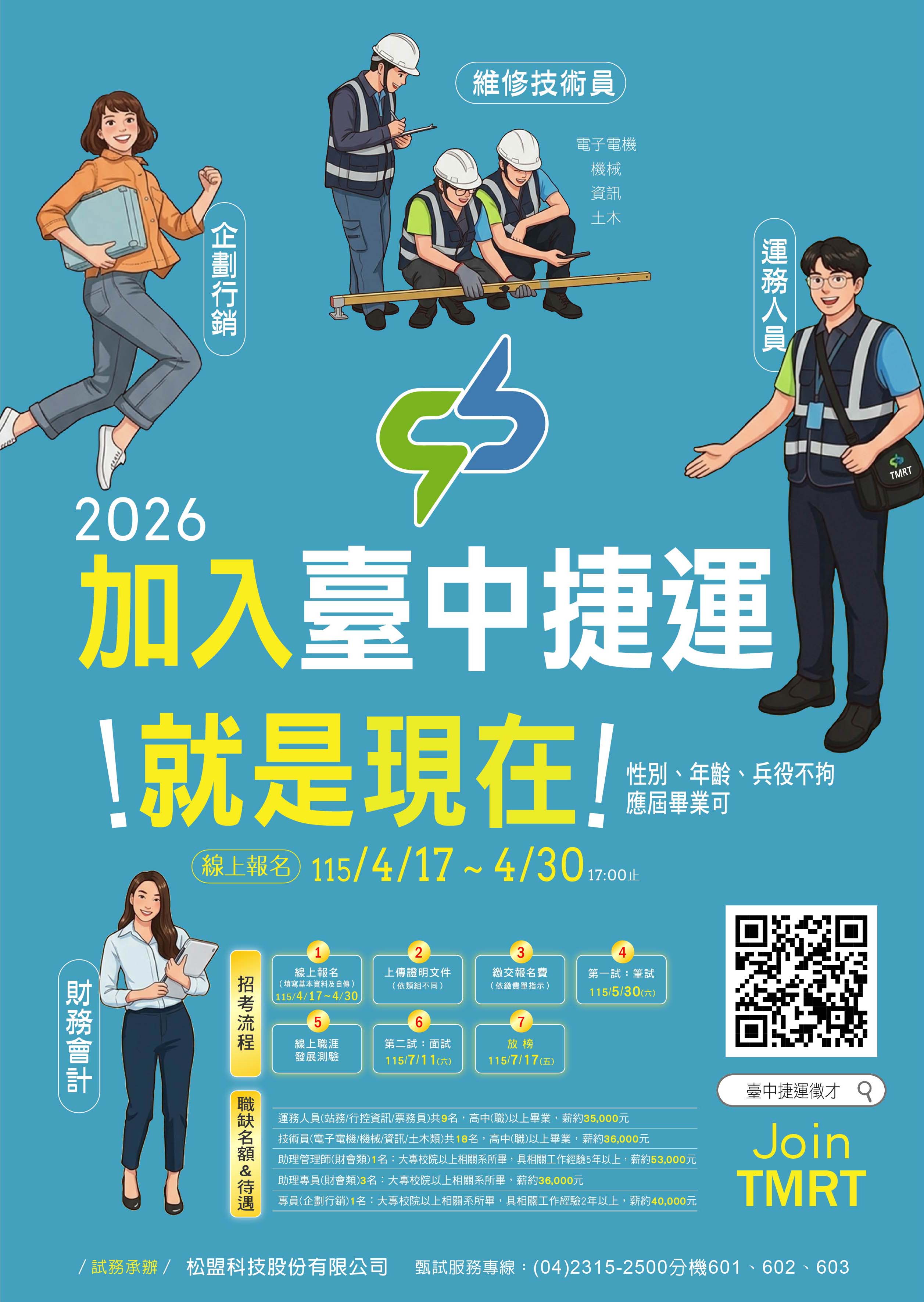 中捷115年度新進人員甄試宣傳海報